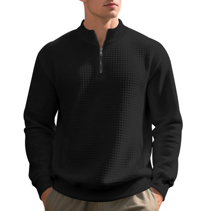Functional fleece sweater for men with half-zip and side pockets Chic und Stil