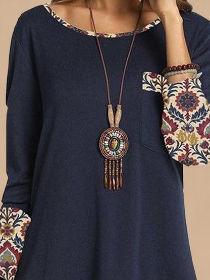 Robe tunique élégante pour femmes avec des manches créatives 3/4 et un ourlet artistique Chic und Stil