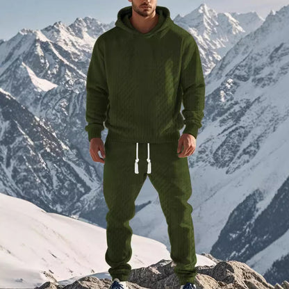 Chic and Style textured design men's hoodie and jogger pants set