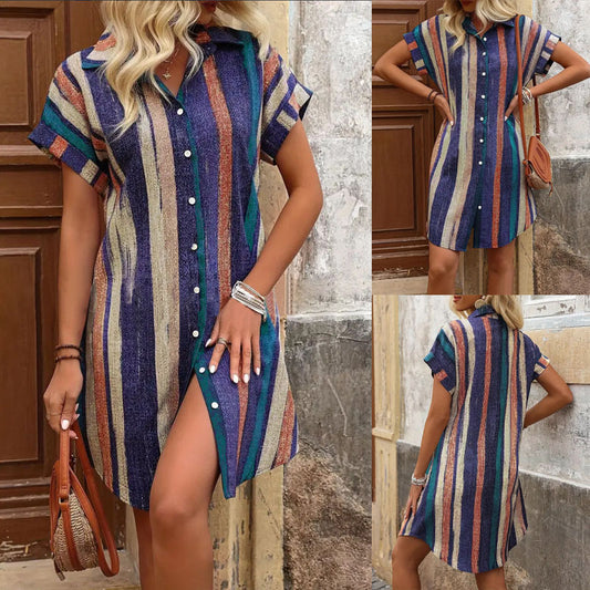 Robe chemise à rayures avec fermeture à boutons Chic und Stil