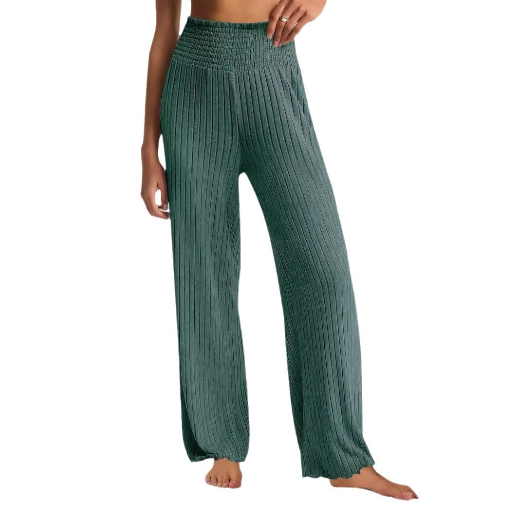 Chic and Style Wide Ribbed Palazzo Pants for Women