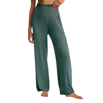 Chic and Style Wide Ribbed Palazzo Pants for Women
