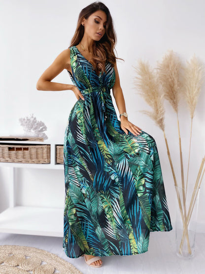 Femme Robe maxi imprimé tropical fluide Chic und Stil
