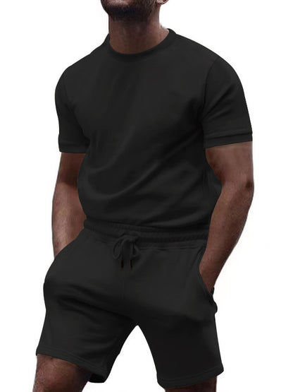 Short sleeve sports set for men with elastic waist Chic und Stil