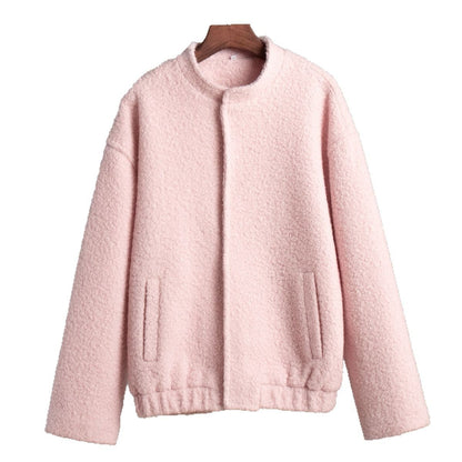 Dames Douce Veste en Polaire avec Col Montant et Poches Pratiques Chic und Stil