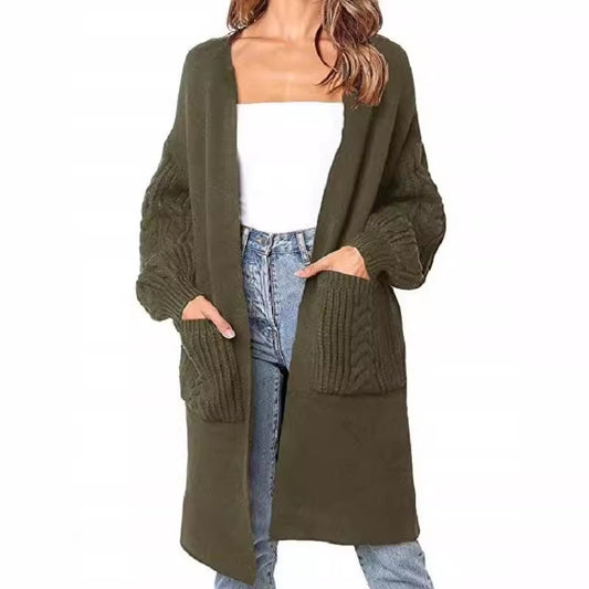 Dames gros tricot cardigan avec poches élaborées Chic und Stil