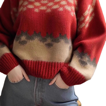 Dames Grand, décontracté pull en tricot avec motif graphique Chic und Stil