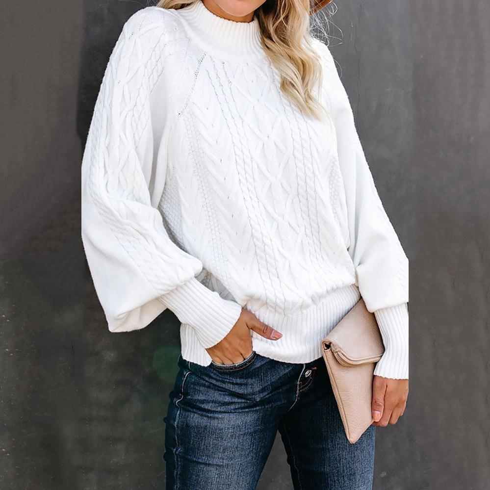 Pull en tricot pour femmes avec col haut et design texturé Chic und Stil