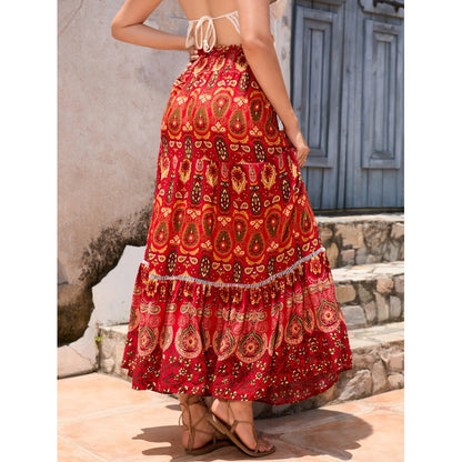 Robe maxi boho femme avec design à volants Chic und Stil