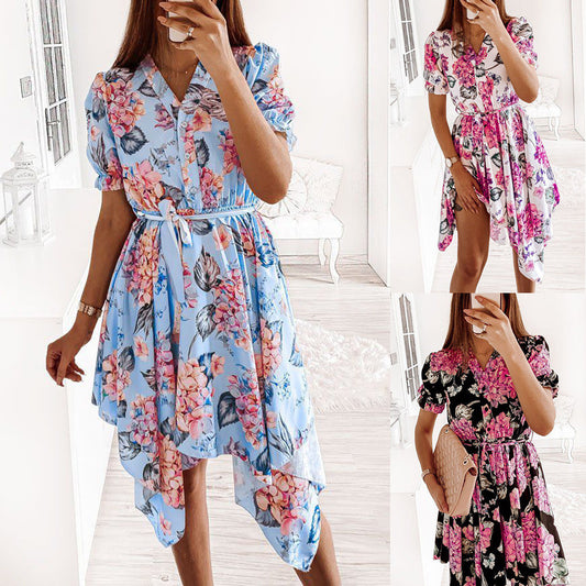 Robe Femme Floral Haute-Bas Chic und Stil