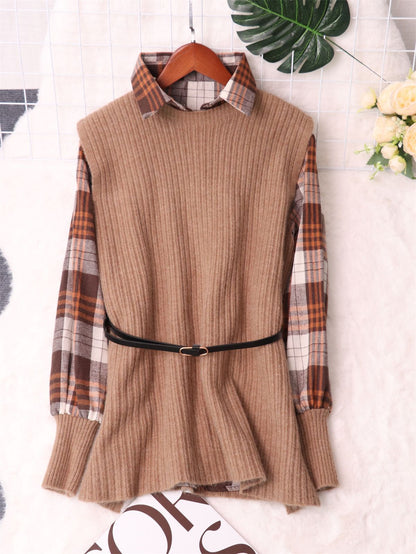 Pullunder féminin à détails de chemise Chic und Stil