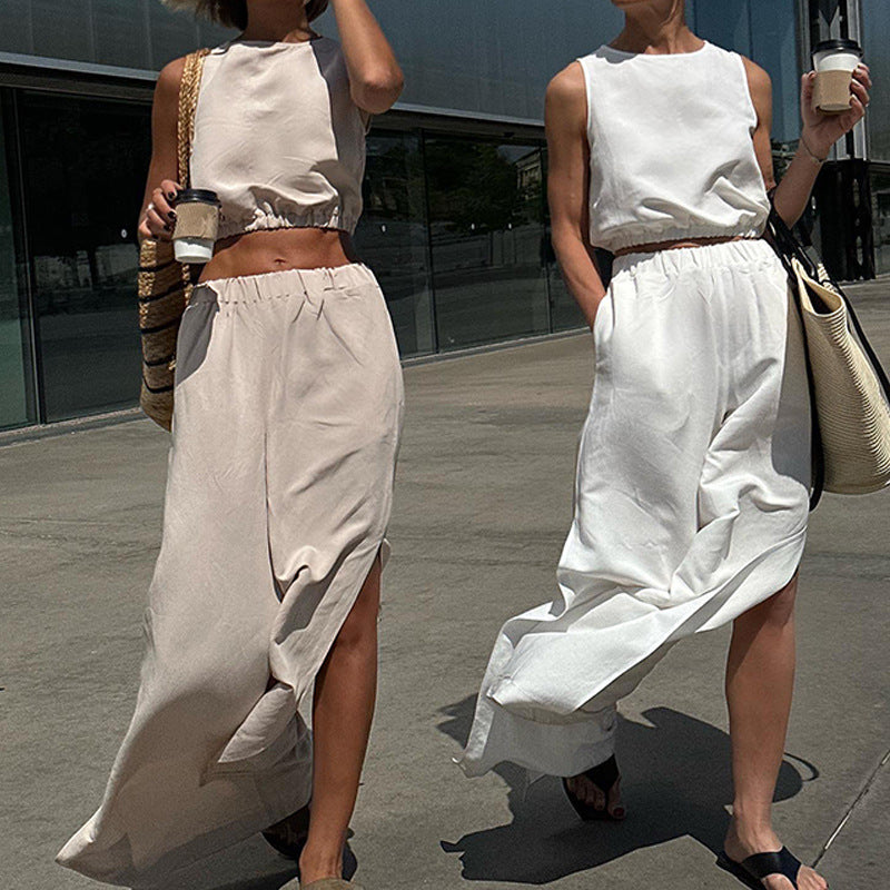 Dames élégante combinaison avec fentes latérales et coupe ample Chic und Stil