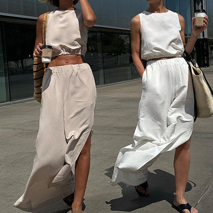 Dames élégante combinaison avec fentes latérales et coupe ample Chic und Stil