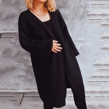 Cardigan en tricot décontracté pour femmes avec des manches oversized décontractées et une coupe ouverte Chic und Stil