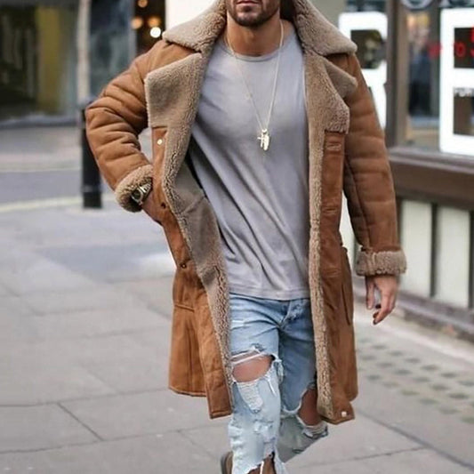 Men's Sheepskin Coat In Classic Pilot Style Chic und Stil