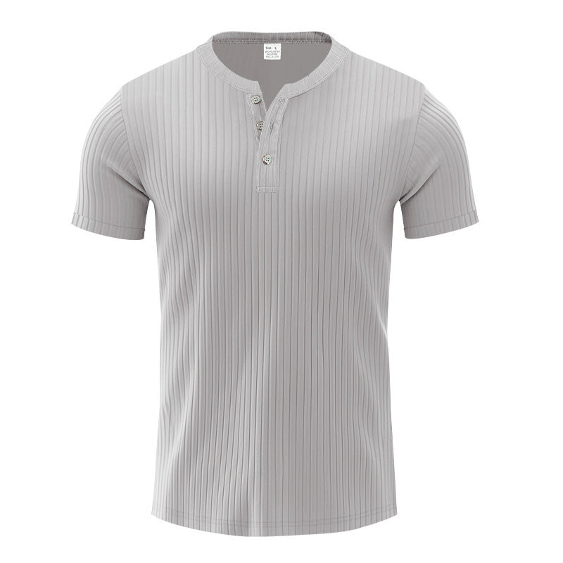 Chemise Henley à manches courtes tendance pour homme avec design texturé Chic und Stil