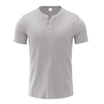Chemise Henley à manches courtes tendance pour homme avec design texturé Chic und Stil