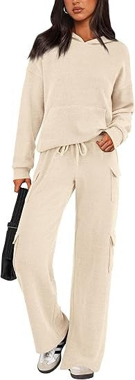 Dames Ensemble Lounge Confortable avec Capuche et Pantalons Amples Chic und Stil