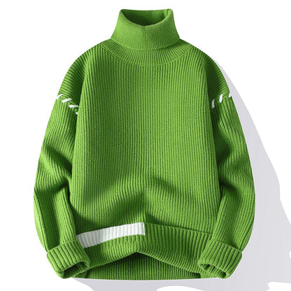 Pull-over à col roulé épais pour femmes avec détails décoratifs aux manches Chic und Stil