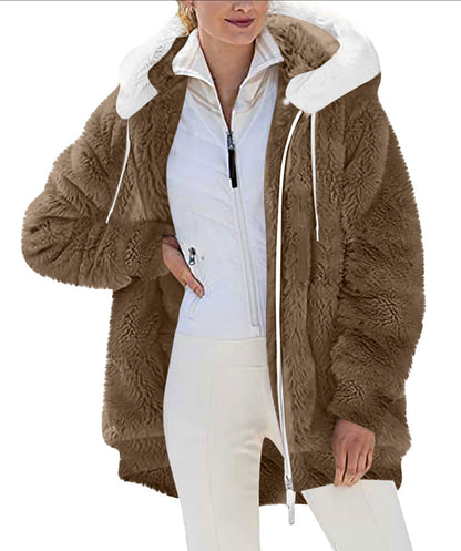 Dames Élégante parka d'hiver oversized avec polaire douillette Chic und Stil
