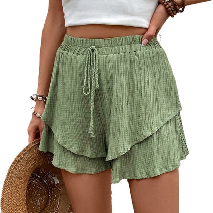 Shorts à volants à niveaux pour femmes Chic und Stil