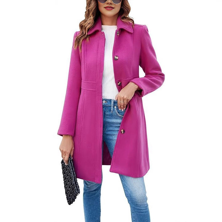 Classic wool coat for women with a trendy cut and functional details Chic and Style