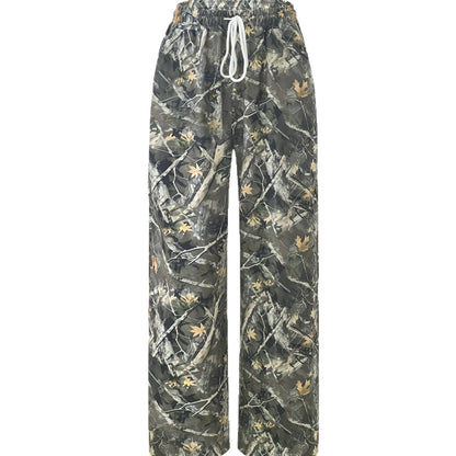 Camouflage palazzo pants for women with elastic waist and comfortable fit Chic und Stil