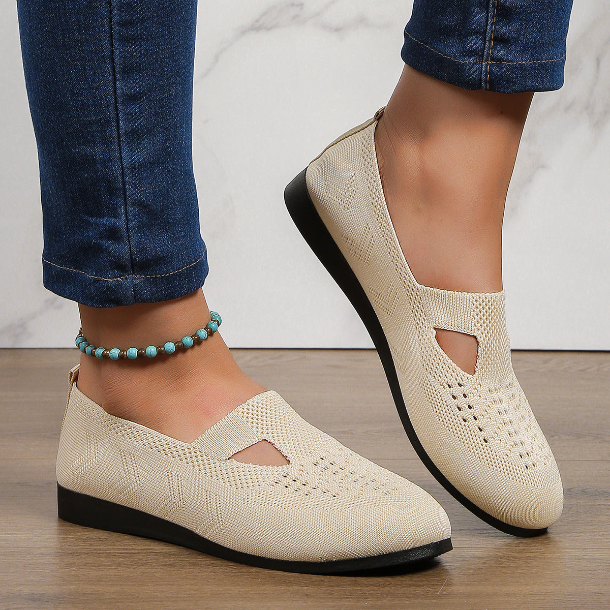 Chaussures Slip-On pour femmes respirantes avec dessus élastique et semelle antidérapante Chic und Stil