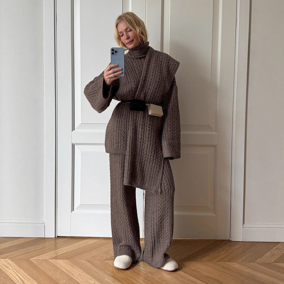 Dames Ensemble lounge de qualité supérieure tricoté Chic und Stil