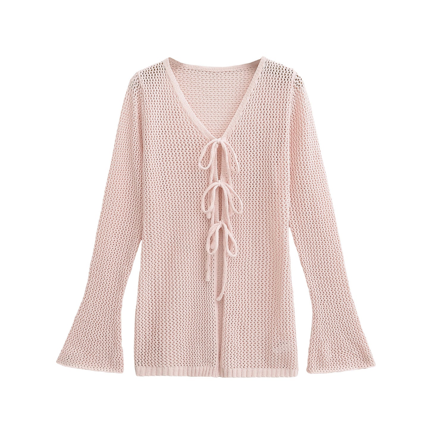 Pull en maille pour femmes avec décolleté en V et lacets Chic und Stil