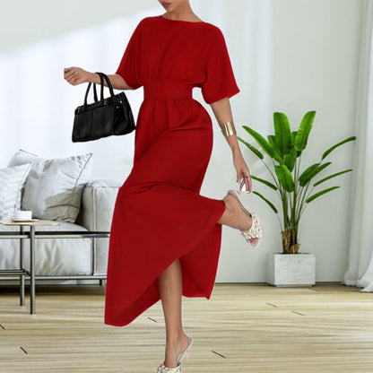 Robe midi élégante pour femmes avec décolleté dans le dos et rubans à nœud Chic und Stil