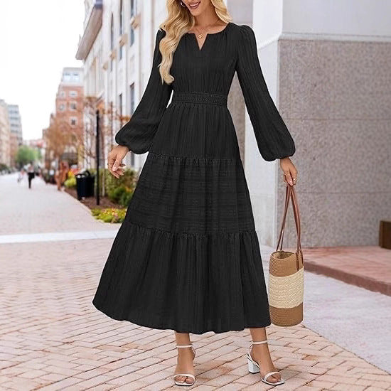 Robe maxi pour femmes avec des manches volumineuses et un ourlet flottant Chic und Stil
