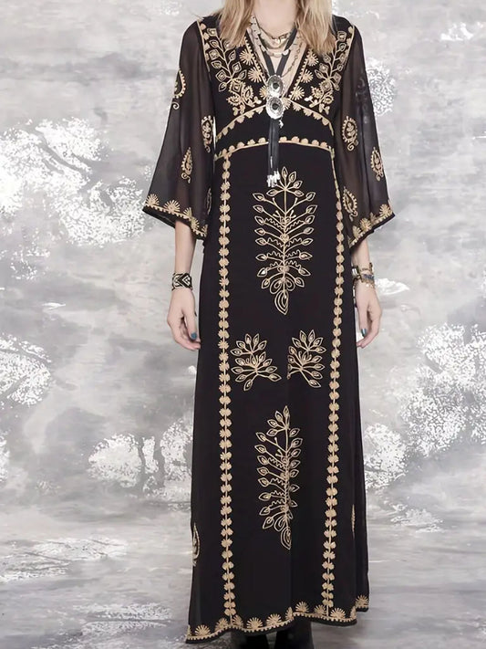 Robe maxi élégante pour femmes avec des broderies artistiques Chic und Stil