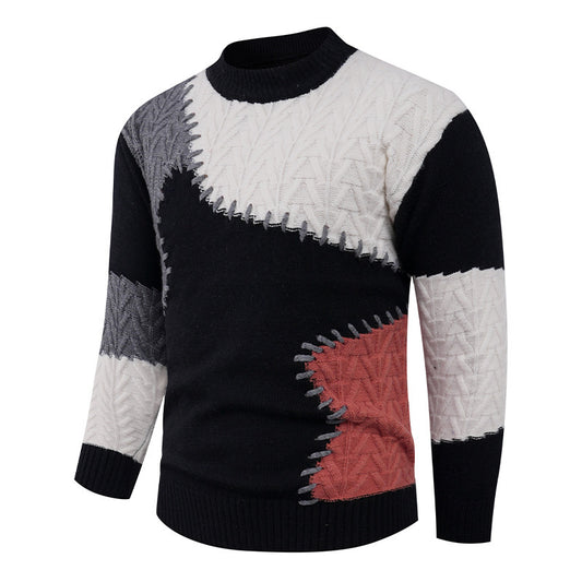 Pull mode pour homme avec un design patchwork unique Chic und Stil