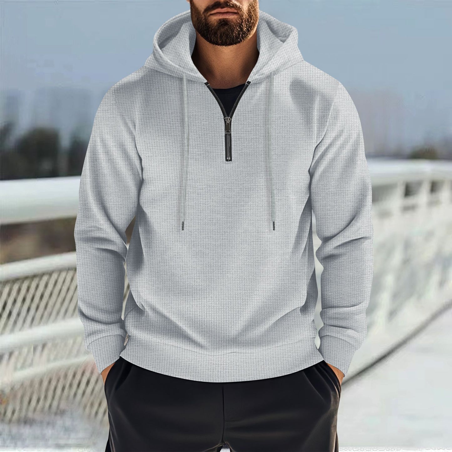 Functional sweater for men with practical zipper and sporty design Chic and Style