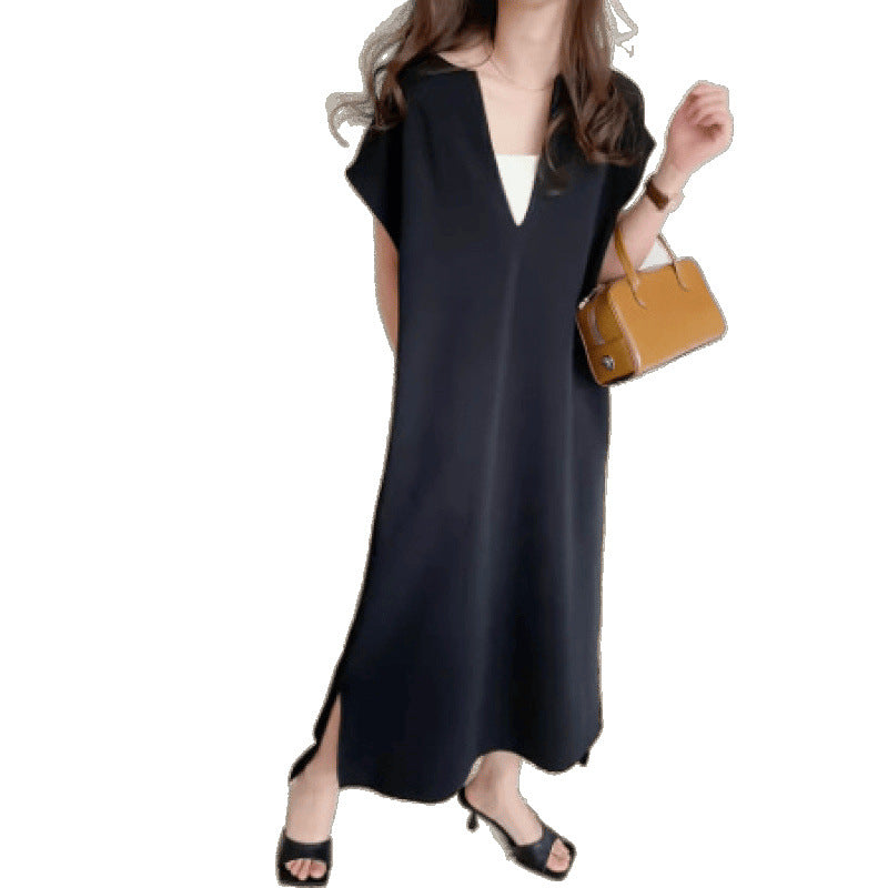 Dames Élégant Robe Maxi Décolleté en V Chic und Stil