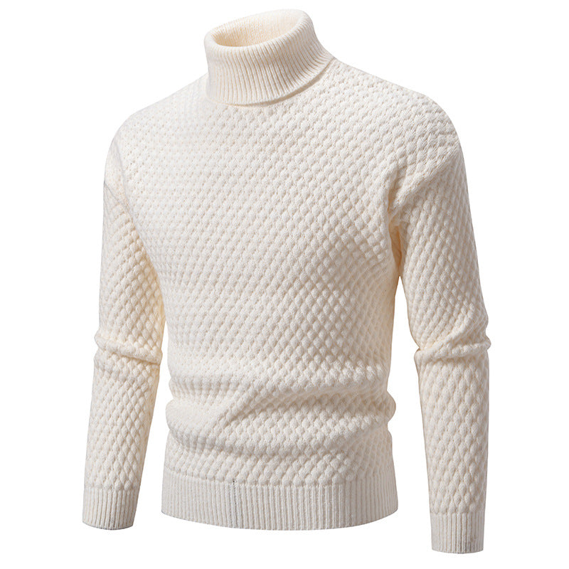 Pull à col roulé masculin à la surface texturée Chic und Stil