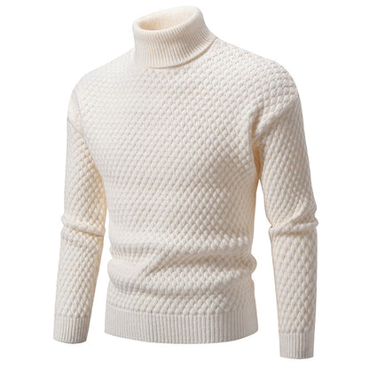 Pull à col roulé masculin à la surface texturée Chic und Stil