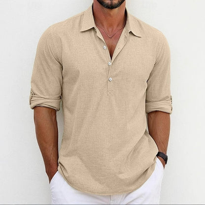 Chemise décontractée à manches longues pour hommes avec patte de boutonnage et coupe tendance Chic und Stil