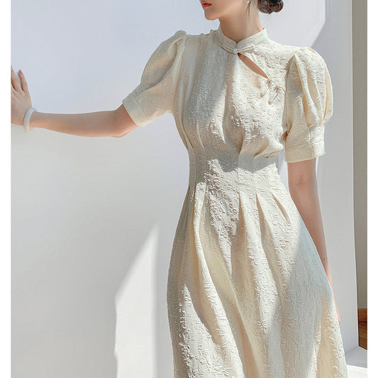 Robe A-Line Éléguente à Manches Bouffantes pour Femmes Chic und Stil