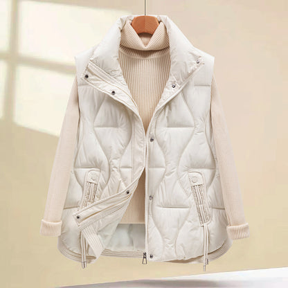 Dames gilet matelassé rembourré avec fermeture éclair pratique et poches hautes Chic und Stil