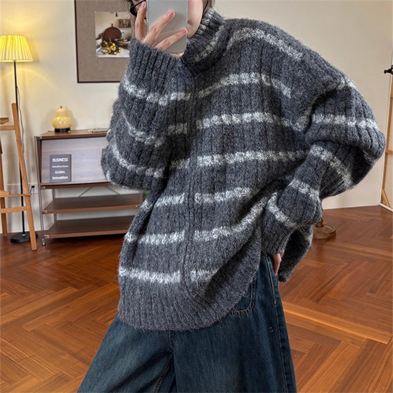 Pull en tricot pour femmes à col montant Chic und Stil