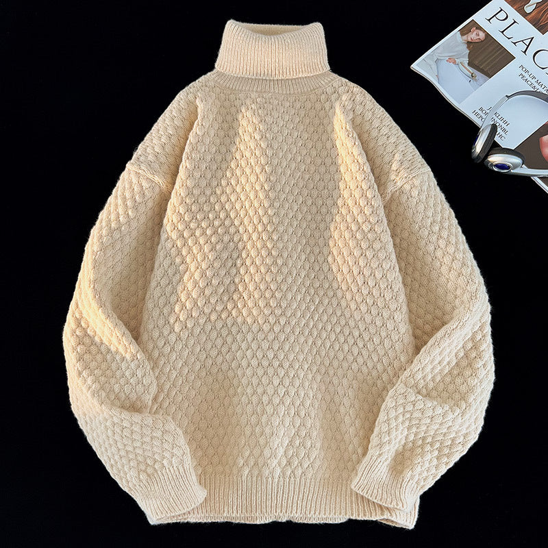 Pull femme en grosse maille avec col montant Chic und Stil