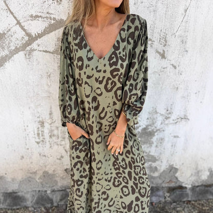 Robe maxi pour femmes avec décolleté V profond et coupe décontractée Chic und Stil