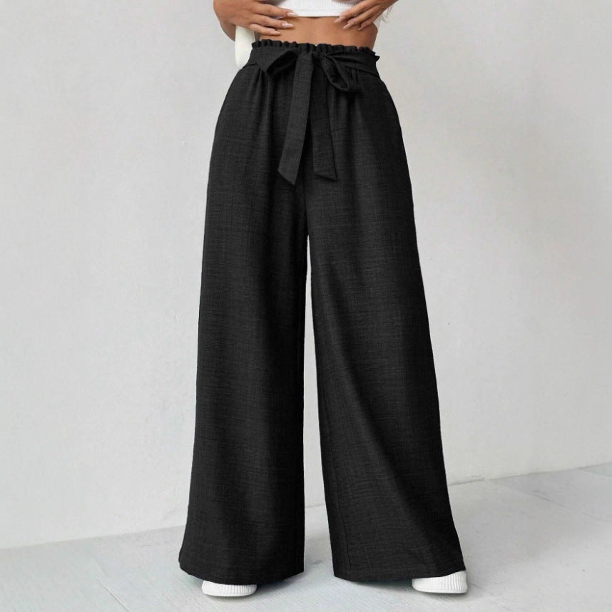 Ladies Wide Pants with Adjustable Waist Chic and Style