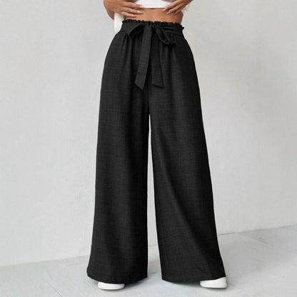 Ladies Wide Pants with Adjustable Waist Chic and Style