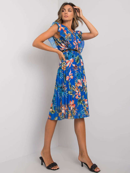 Robe midi à volants à motif floral pour dames Chic und Stil