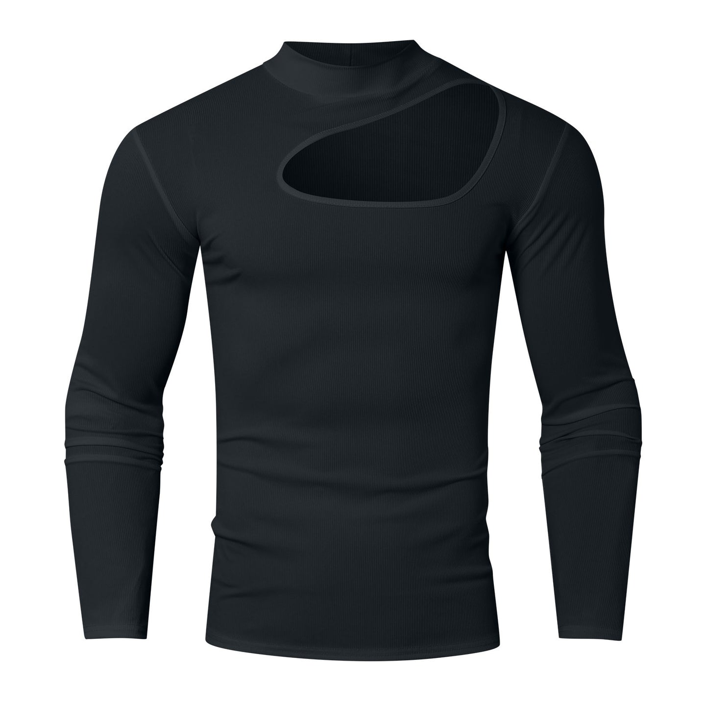 T-shirt à manches longues pour hommes avec décolleté innovant et propriétés respirantes Chic und Stil