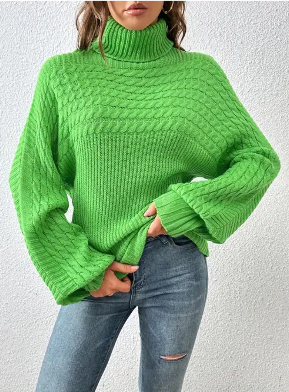 Dames Pull à col roulé confortable avec design texturé Chic und Stil