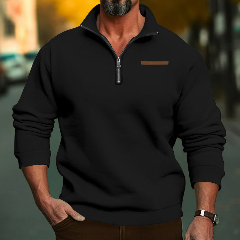Pull sportif pour hommes avec demi-zip et tissu de haute qualité Chic und Stil